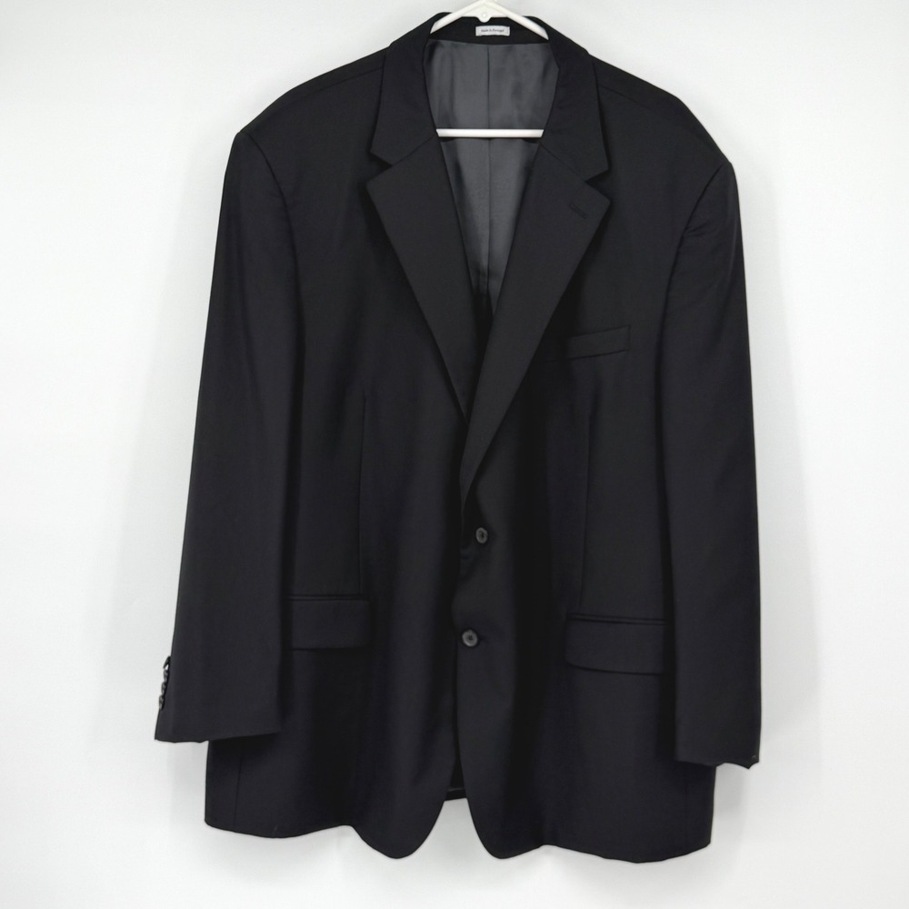 Peter Millar Mens 52R Black 100% Wool 2 Button Blazer Sport Coat Portugal